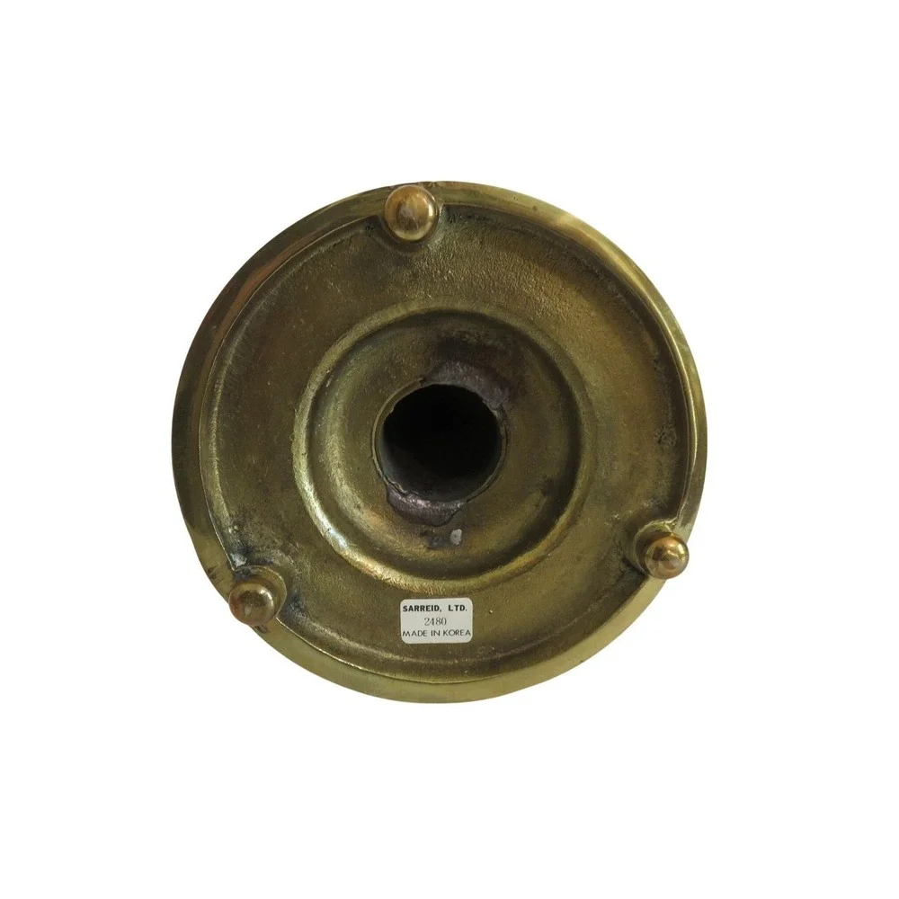 Vintage Brass Candlestick Holder Dark Pillar Accent Push Up Adjustable Candle‎